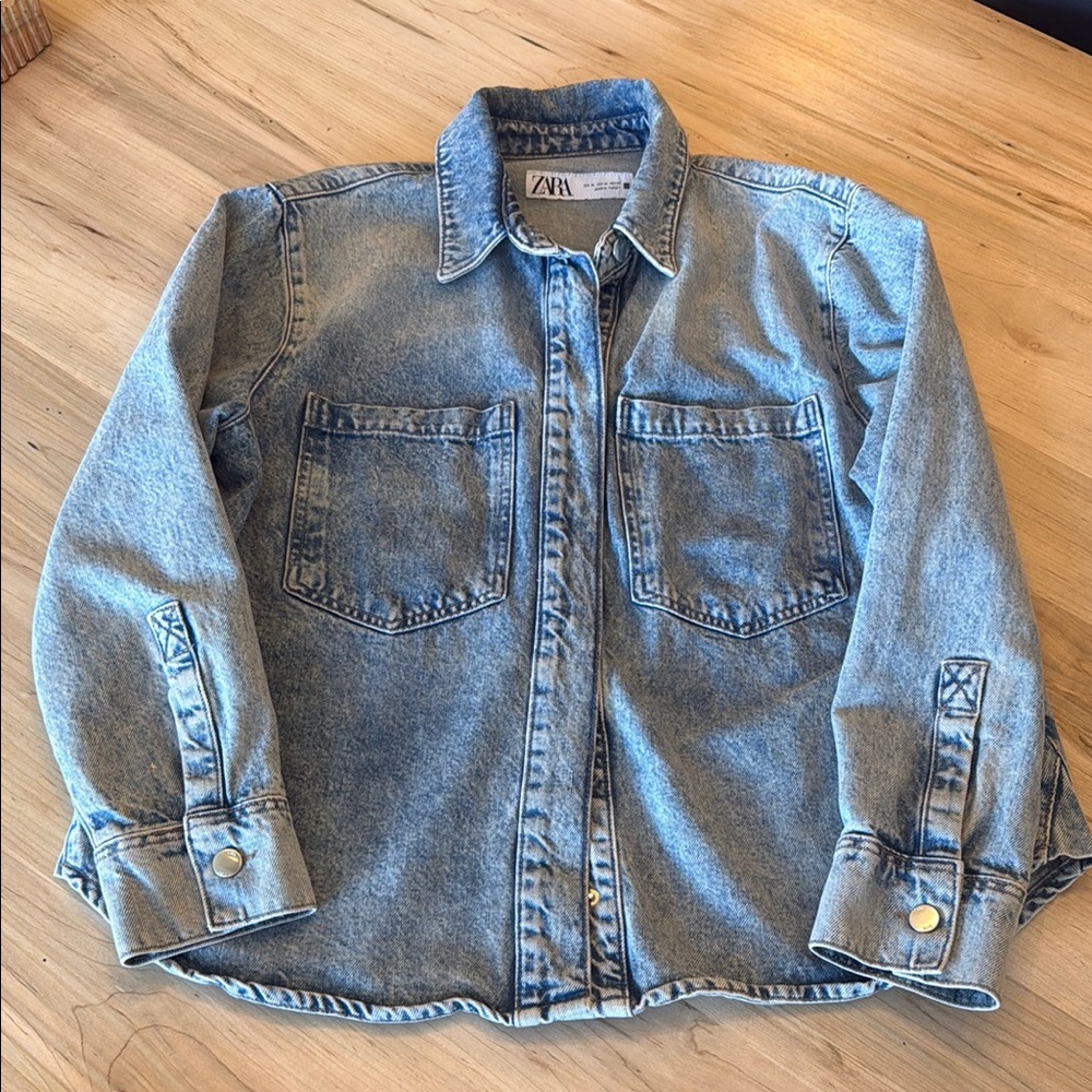 Zara Denim Button-Up Shirt